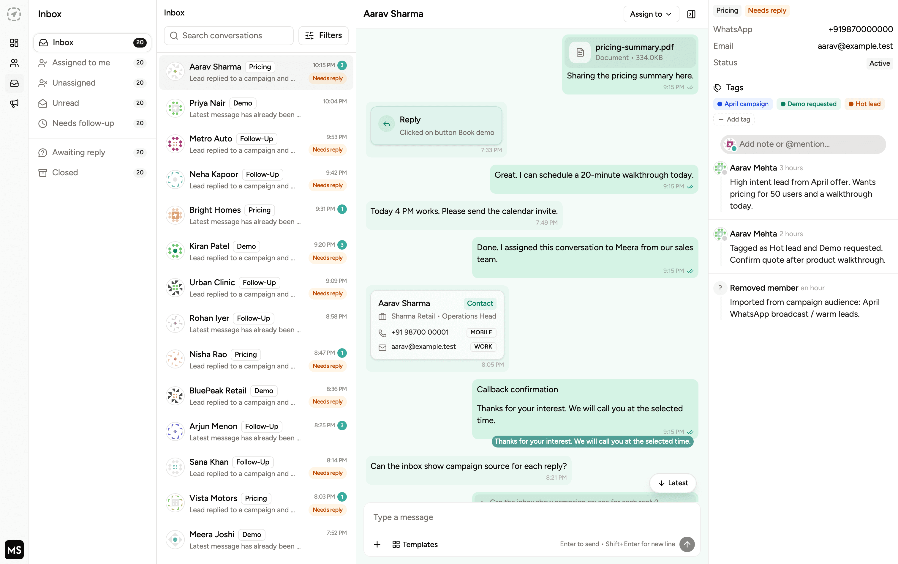 Prosematic inbox screenshot